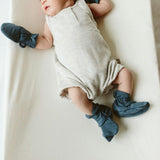 PREEMIE STAY ON BOOTS | MIDNIGHT — Bamboo Organic Cotton Blend, NICU Approved Preemie Size