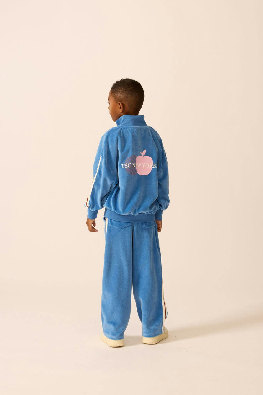 Velour Track Jacket in Blue Note