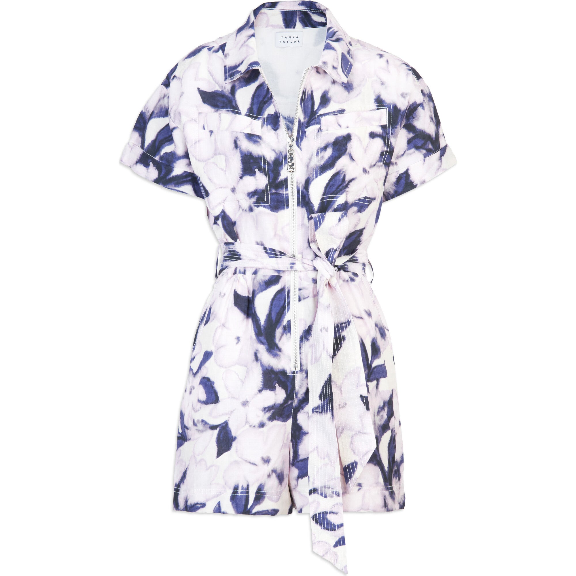 Women's Short Sleeve Skye Romper, Purple