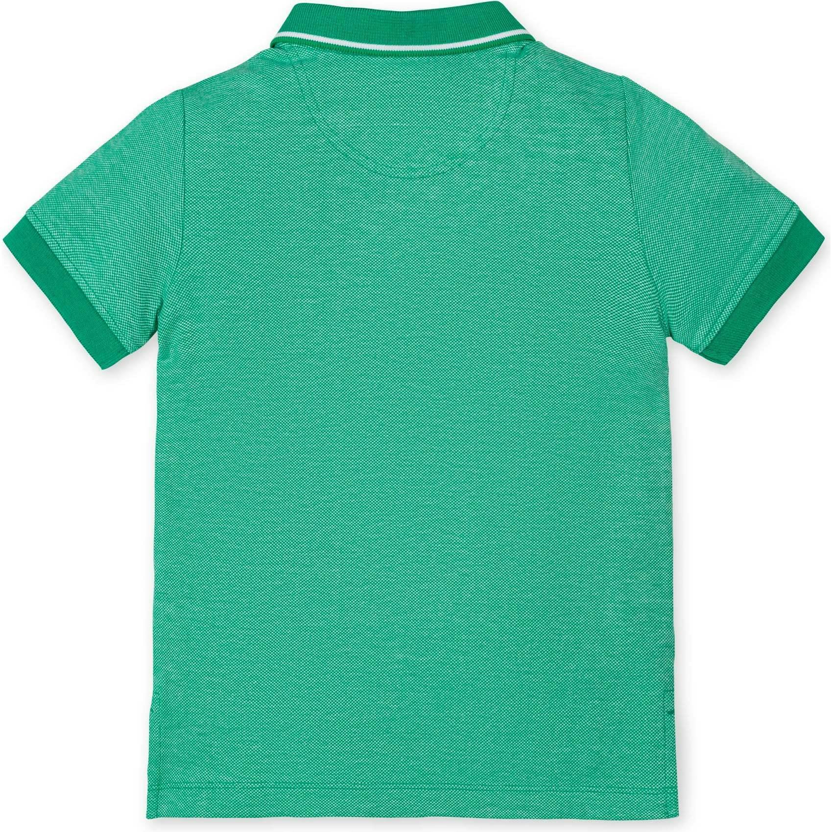 Organic Short Sleeve Knit Pique Polo Shirt, Green