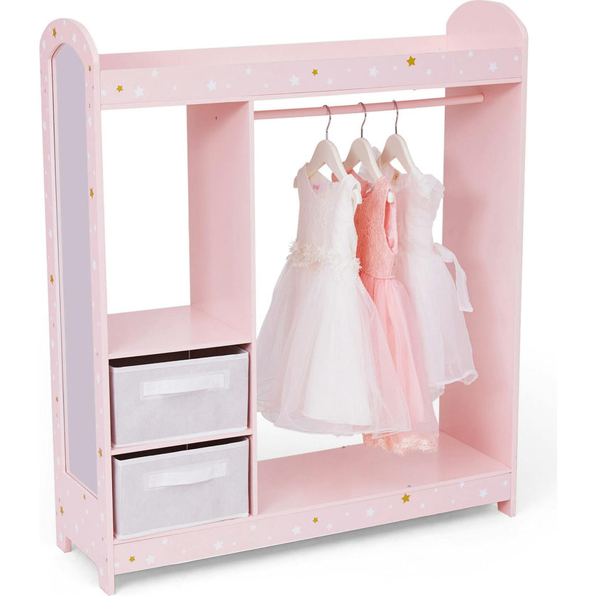 Fantasy Fields by Teamson Kids - Fashion Twinkle Star Prints Jasmine Toy Dress Up Unit Kids Furniture - Pink