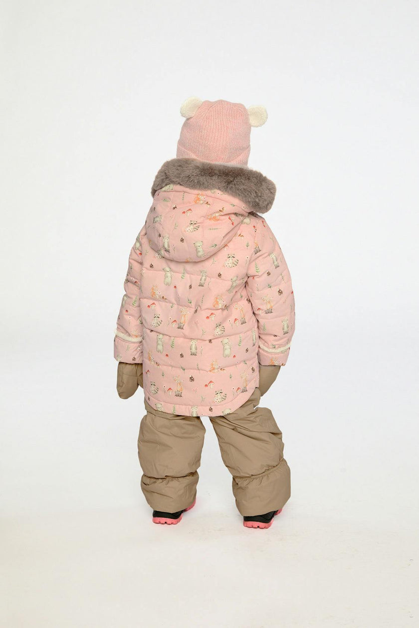 Baby Two Piece Snowsuit Pink Animal Print