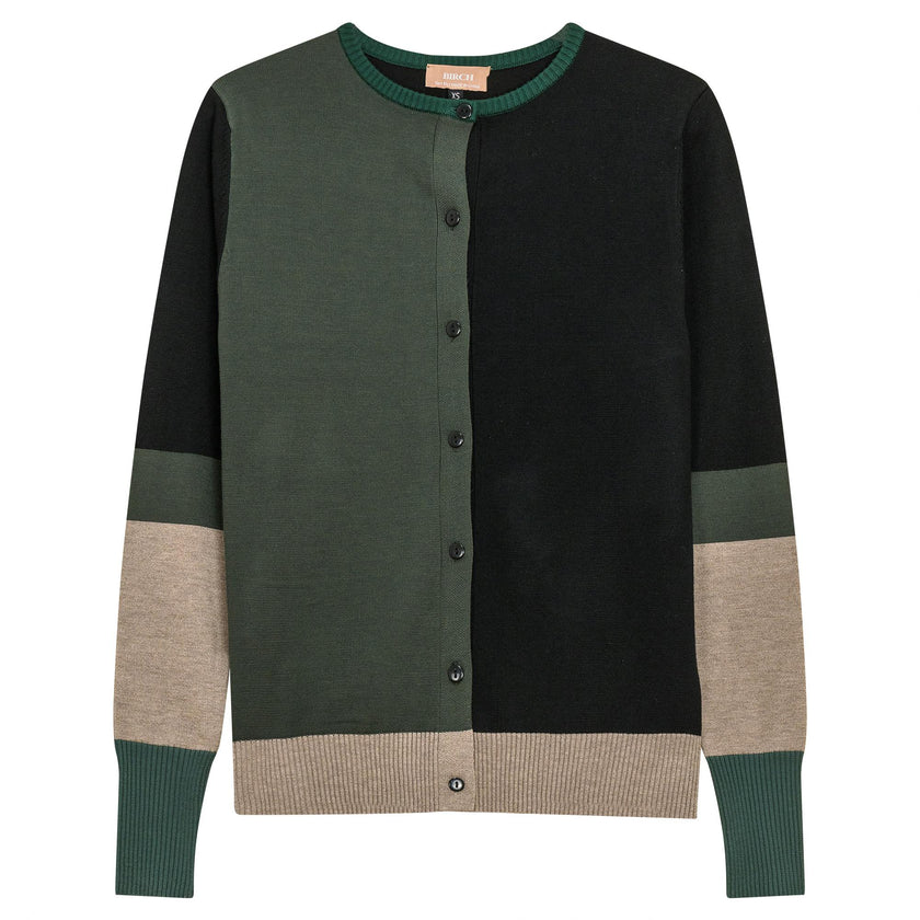 Contrast Knit Cardigan