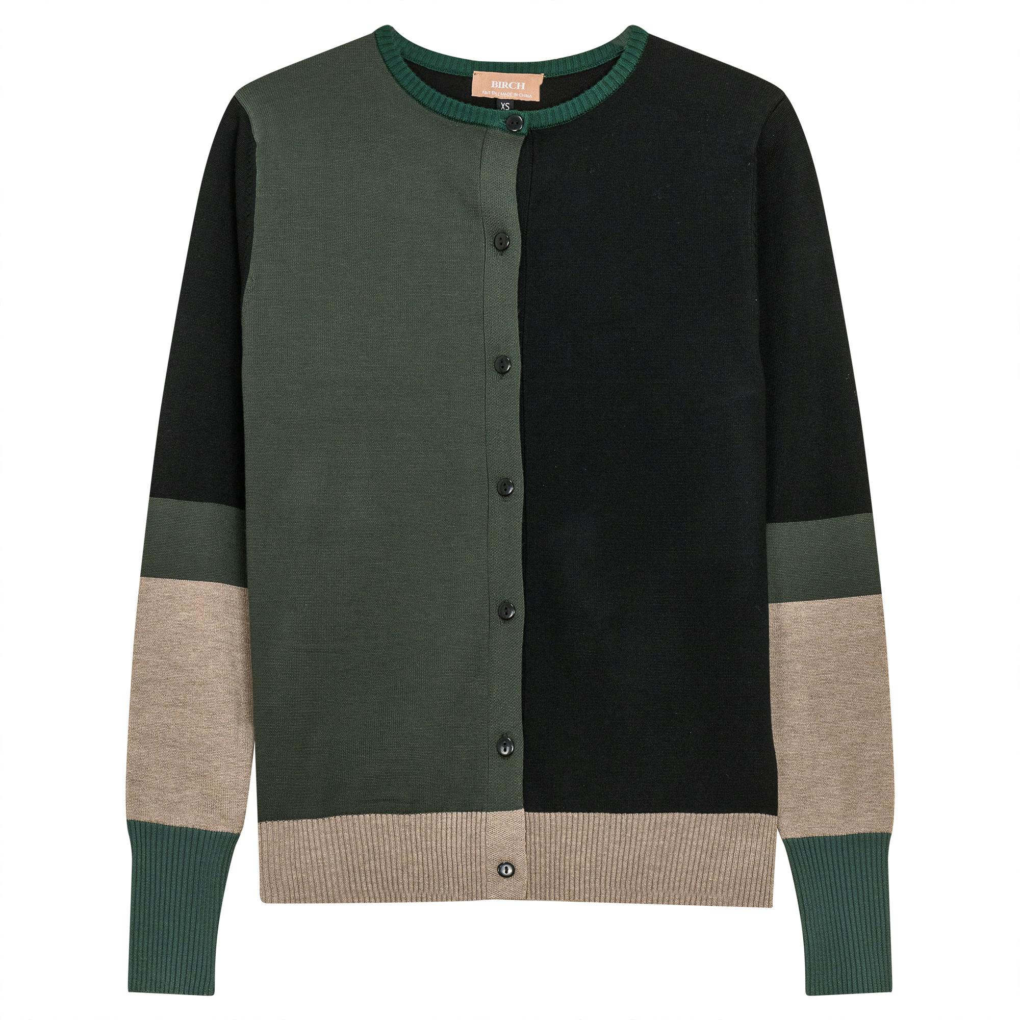 Contrast Knit Cardigan