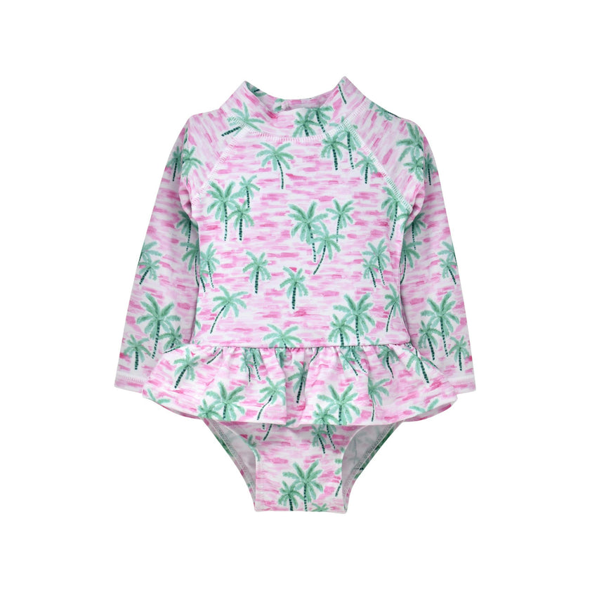 UPF 50+ Alissa Infant Ruffle Rash Guard Swimsuit