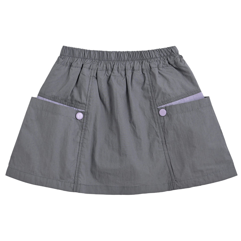 Gray Skirt with Pocket Trim