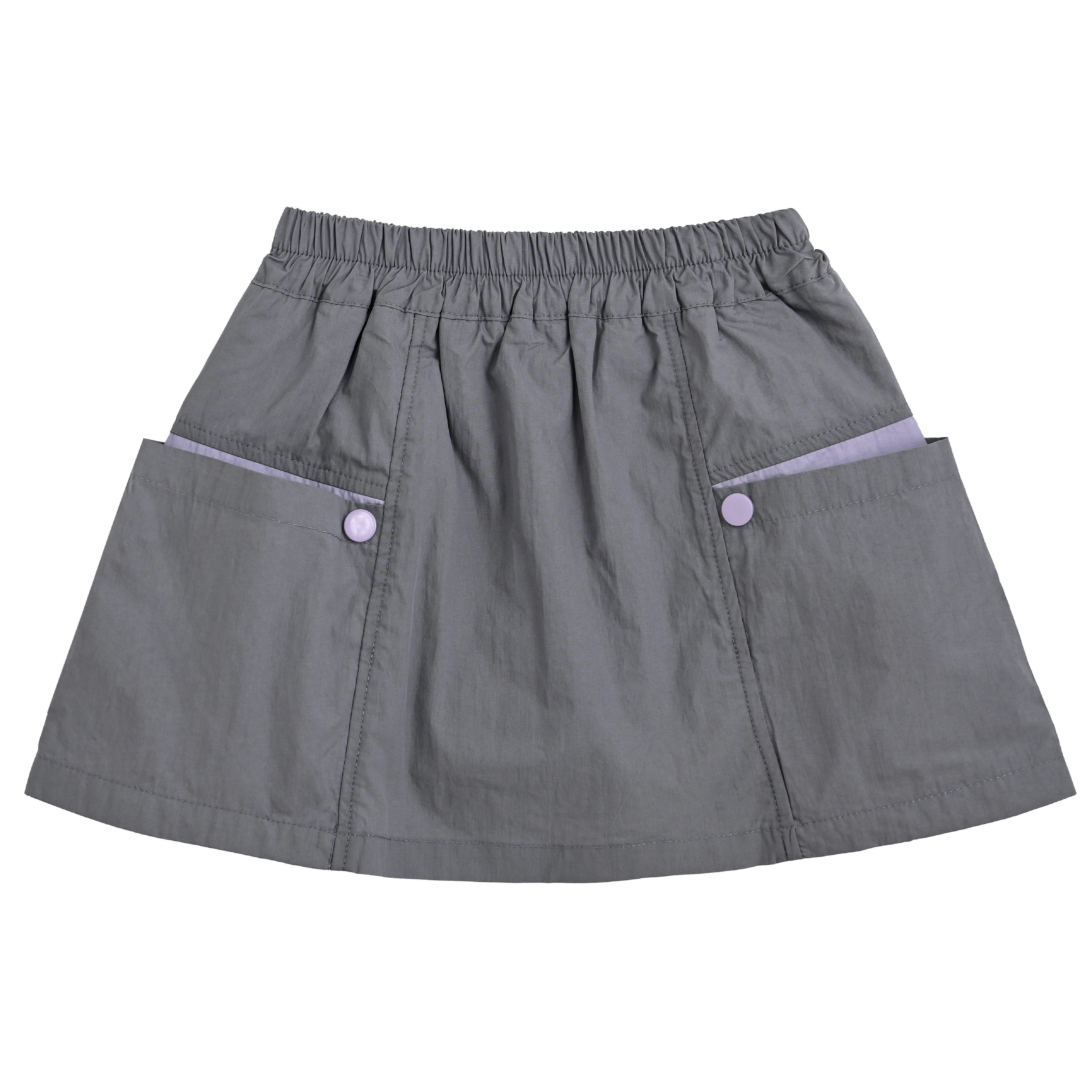Gray Skirt with Pocket Trim