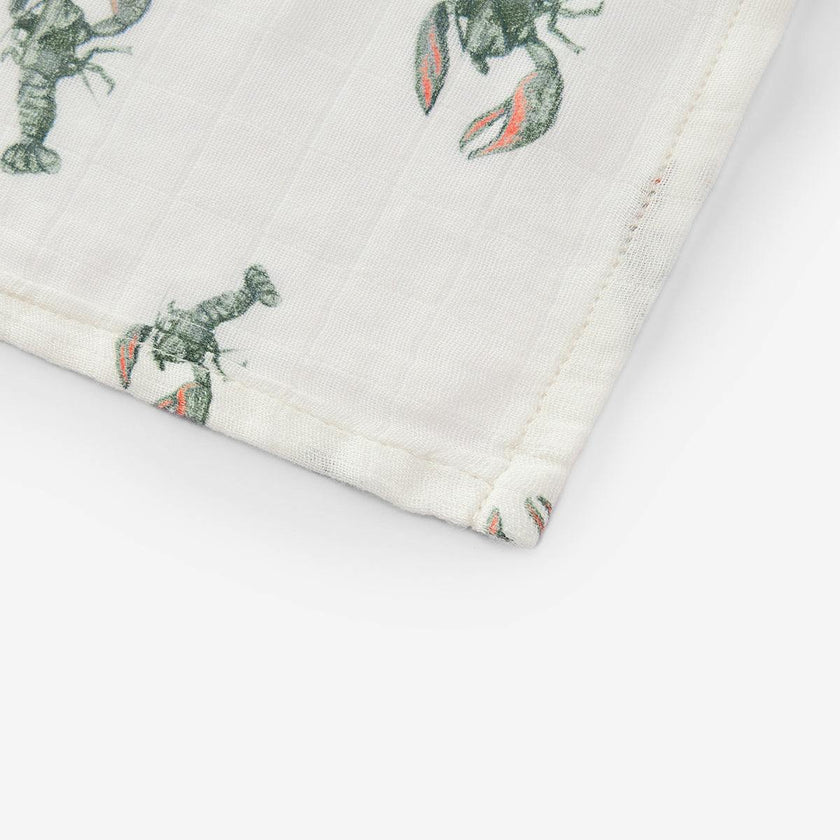 Mint Lobster Bamboo Two-Piece Burp Cloth Set