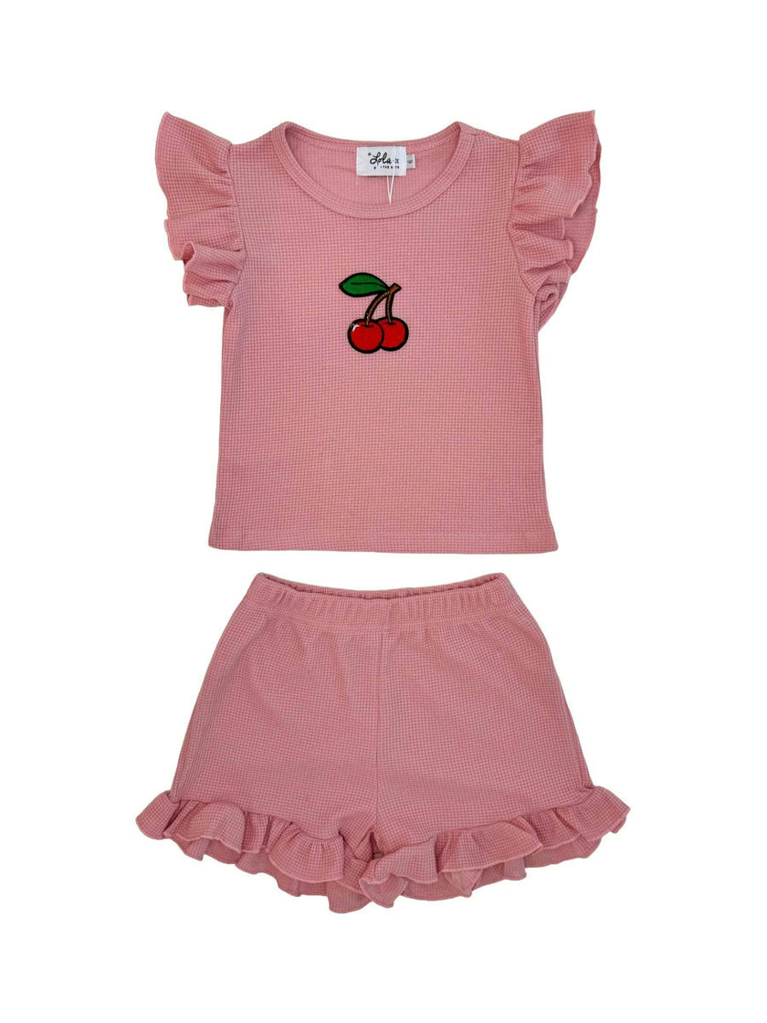 Ruffle Cherry Short Set