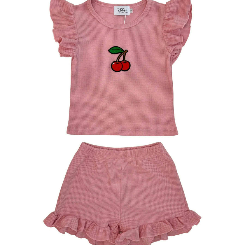 Ruffle Cherry Short Set