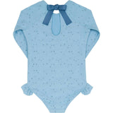 girls dusk blue eyelet rashguard one piece