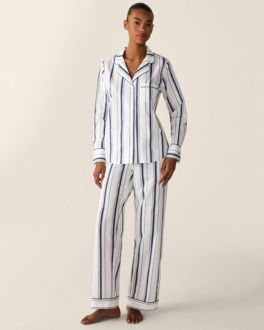 Women's Poplin Pajama Set in Parlor Stripe
