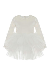 White Velvet Tutu Dress