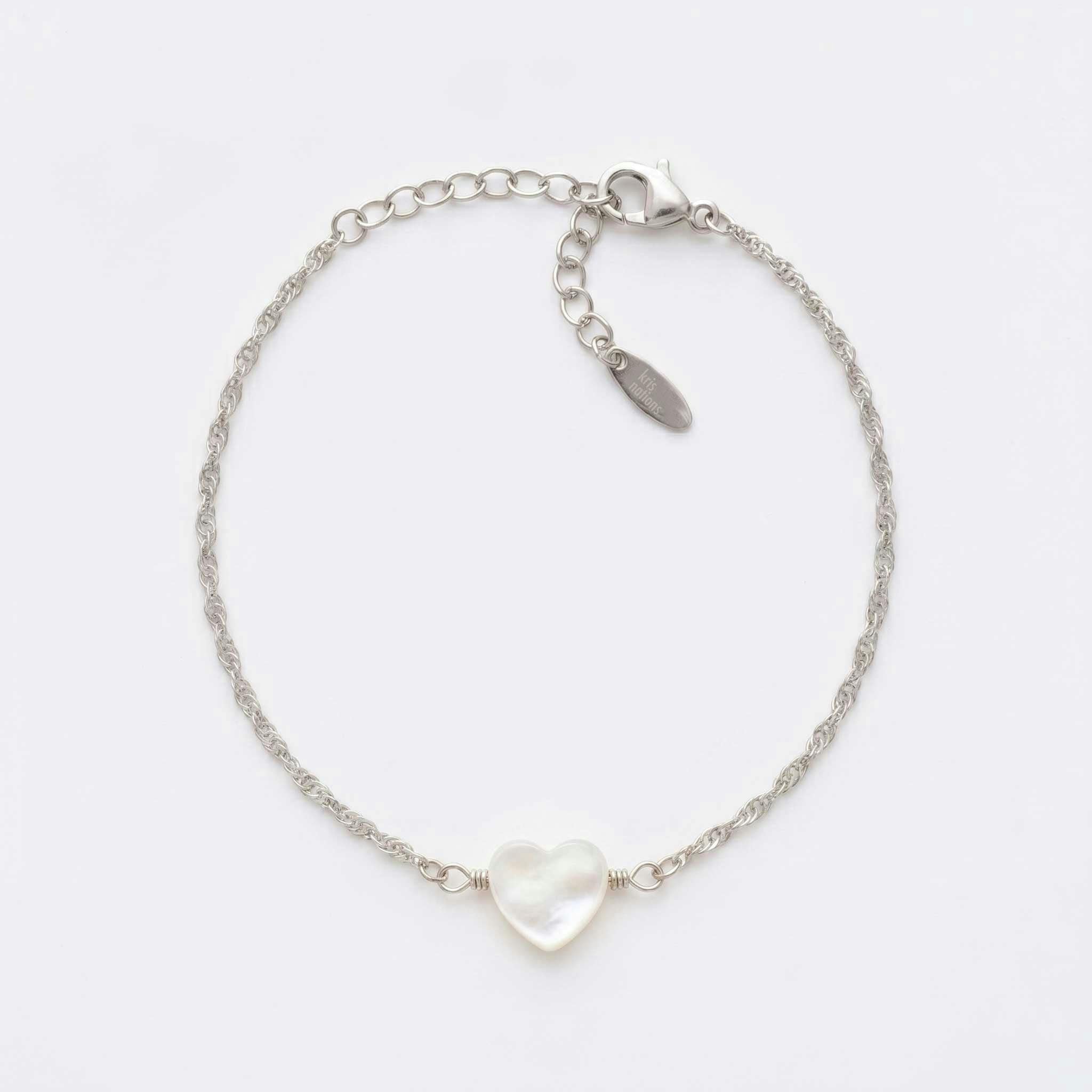 Mother of Pearl Heart Bracelet