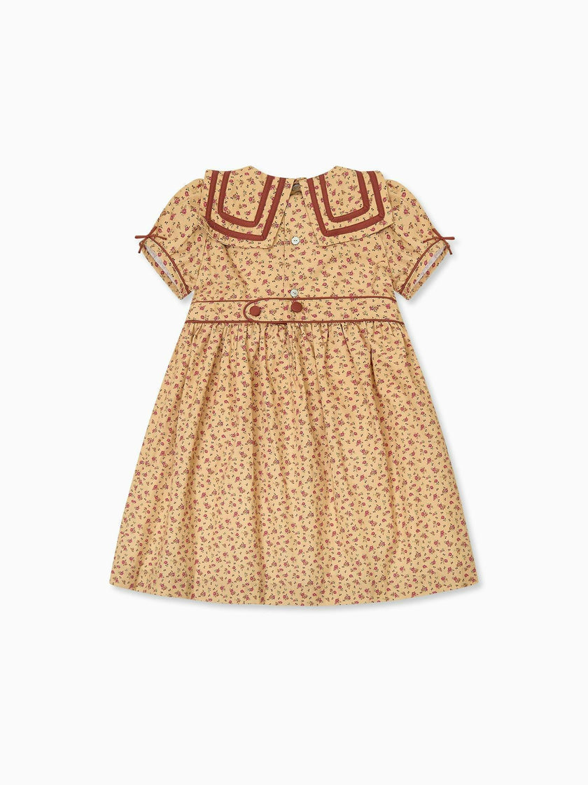 Caramel Floral Mirabel Girl Dress