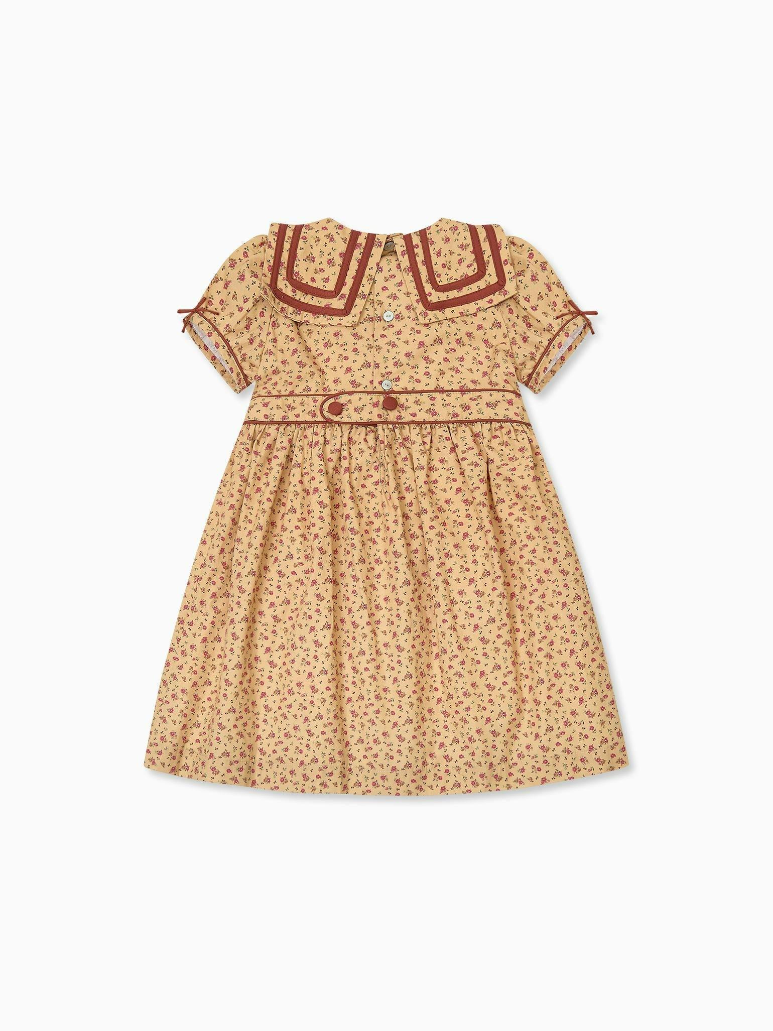 Caramel Floral Mirabel Girl Dress