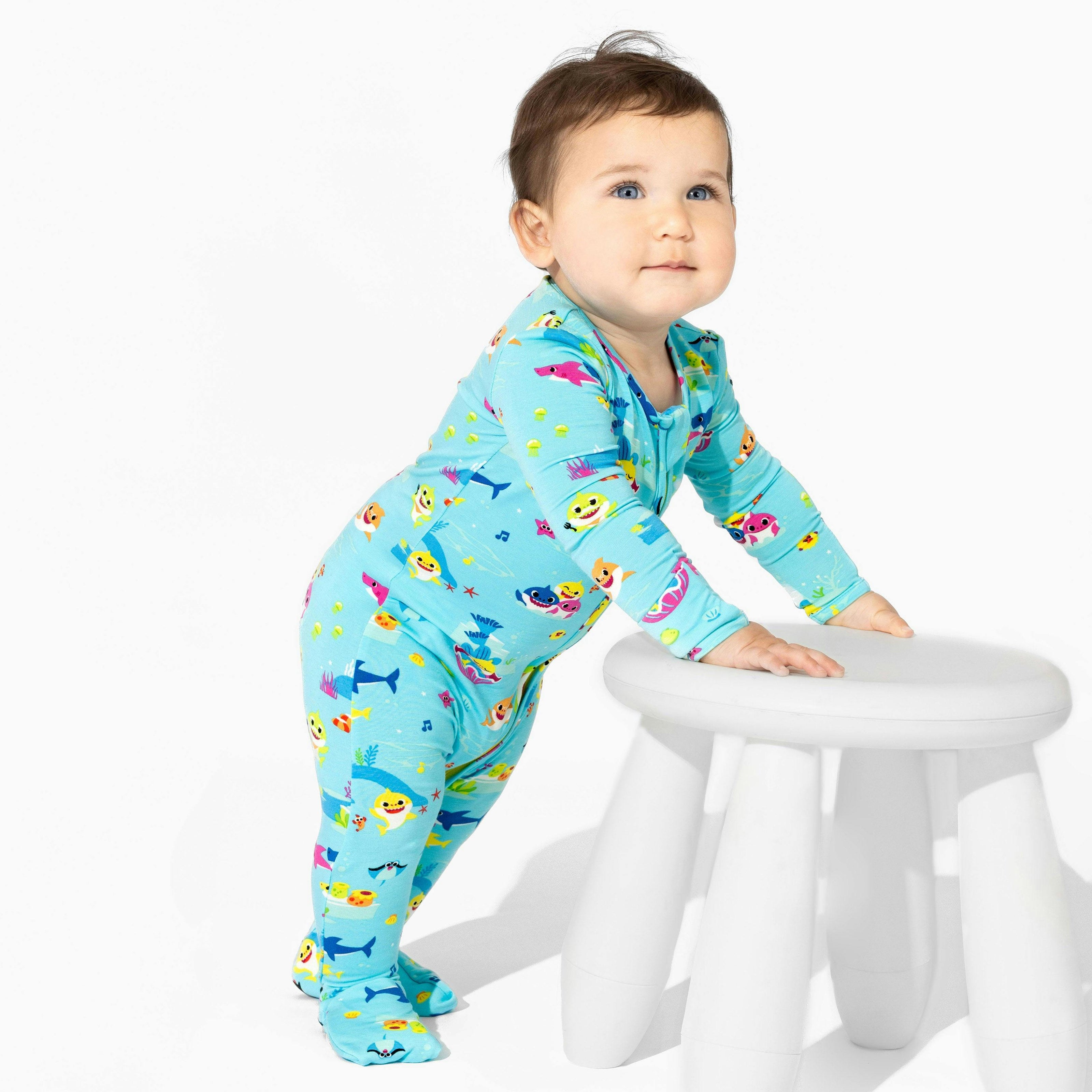 Baby Shark Bamboo Convertible Footie