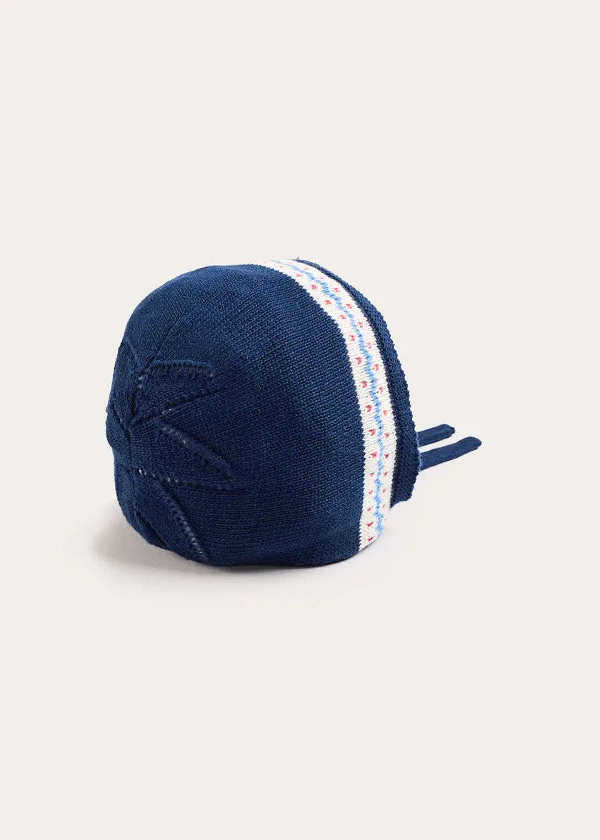 Fair Isle Bonnet in Navy (S-L)