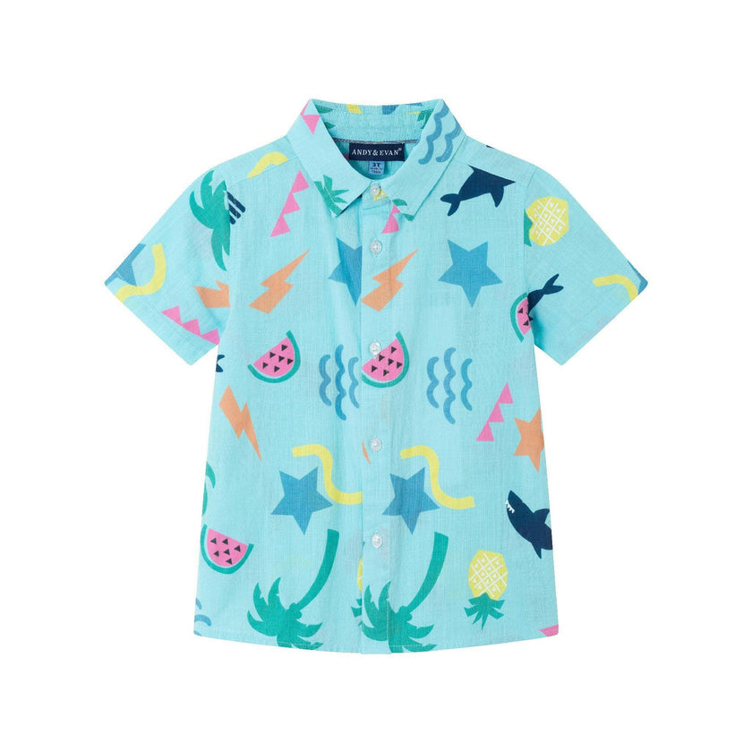 Kids 2-Piece Fun Print Matching Buttondown Set