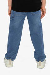 French Terry Denim Pants Light Blue