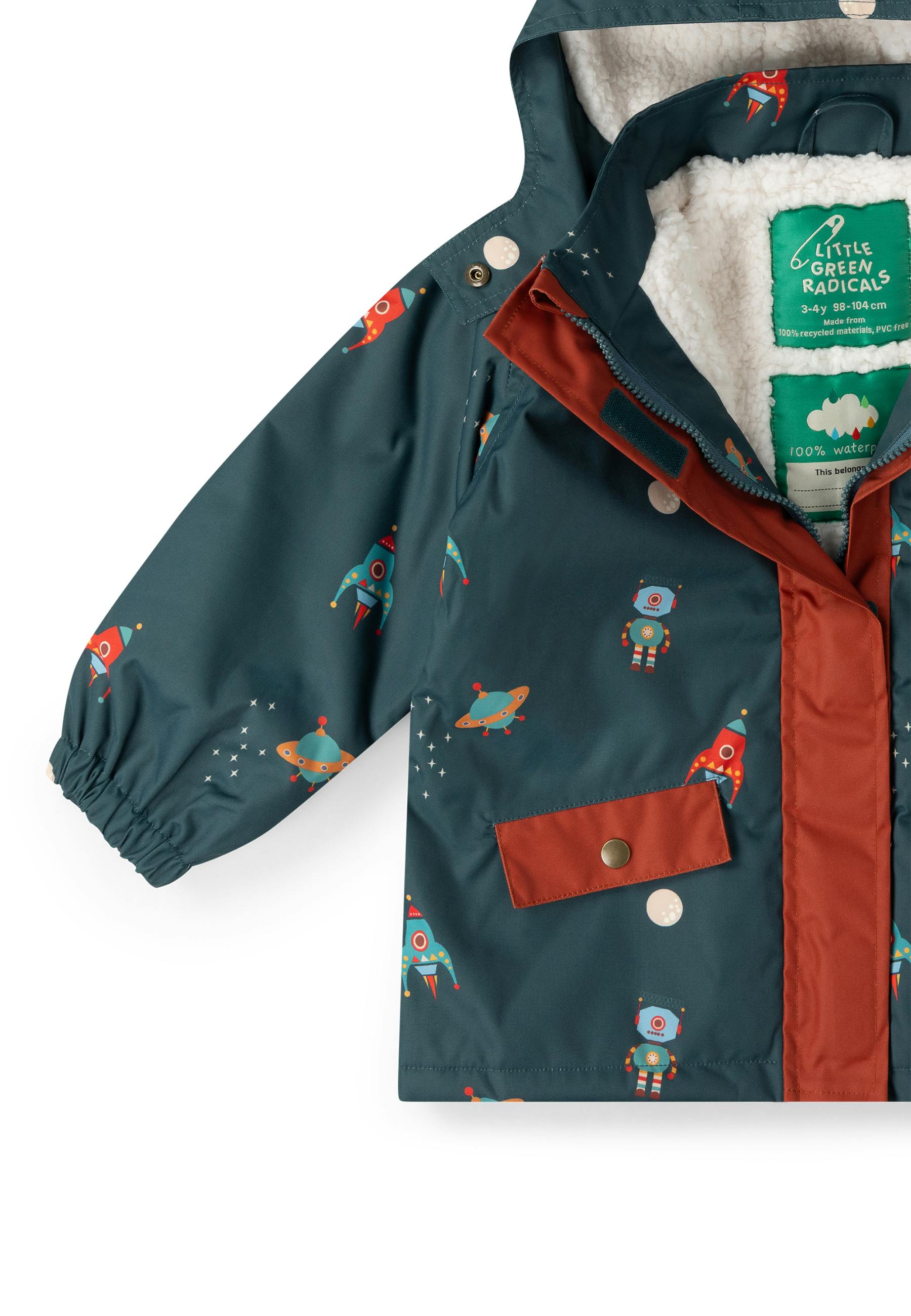 Into Space Recycled Waterproof Adventure Winter Coat, Green