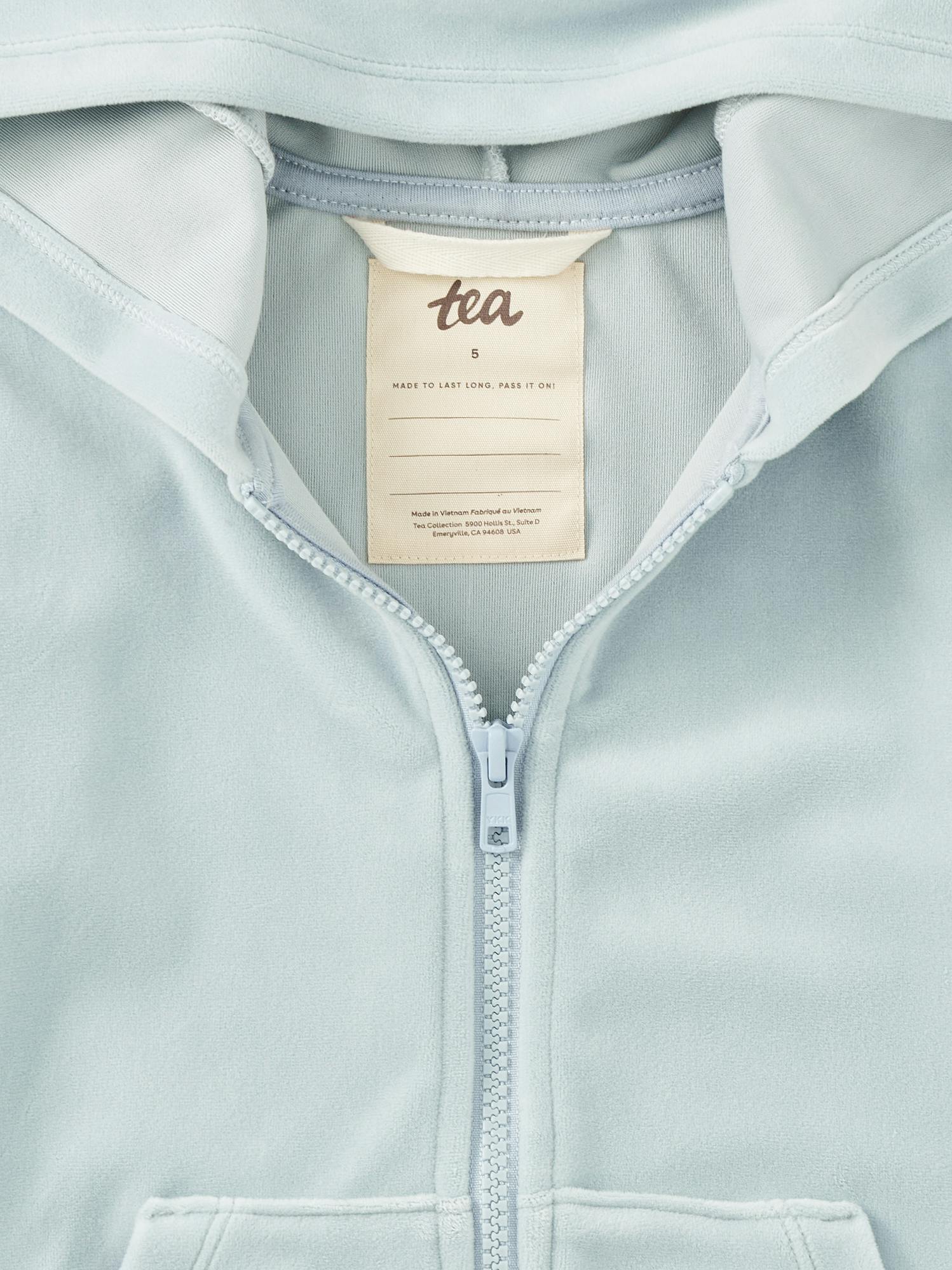 Cat Ears Velour Hoodie, Blue Fog