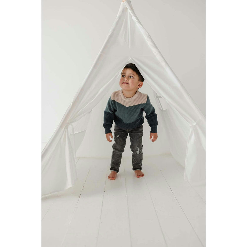 Girl's Colorblock Knit Sweater