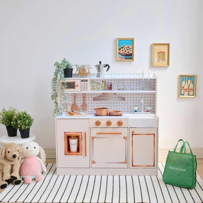 Teamson Kids Little Chef St. Louis Wooden Play Kitchen With 15 Accessories