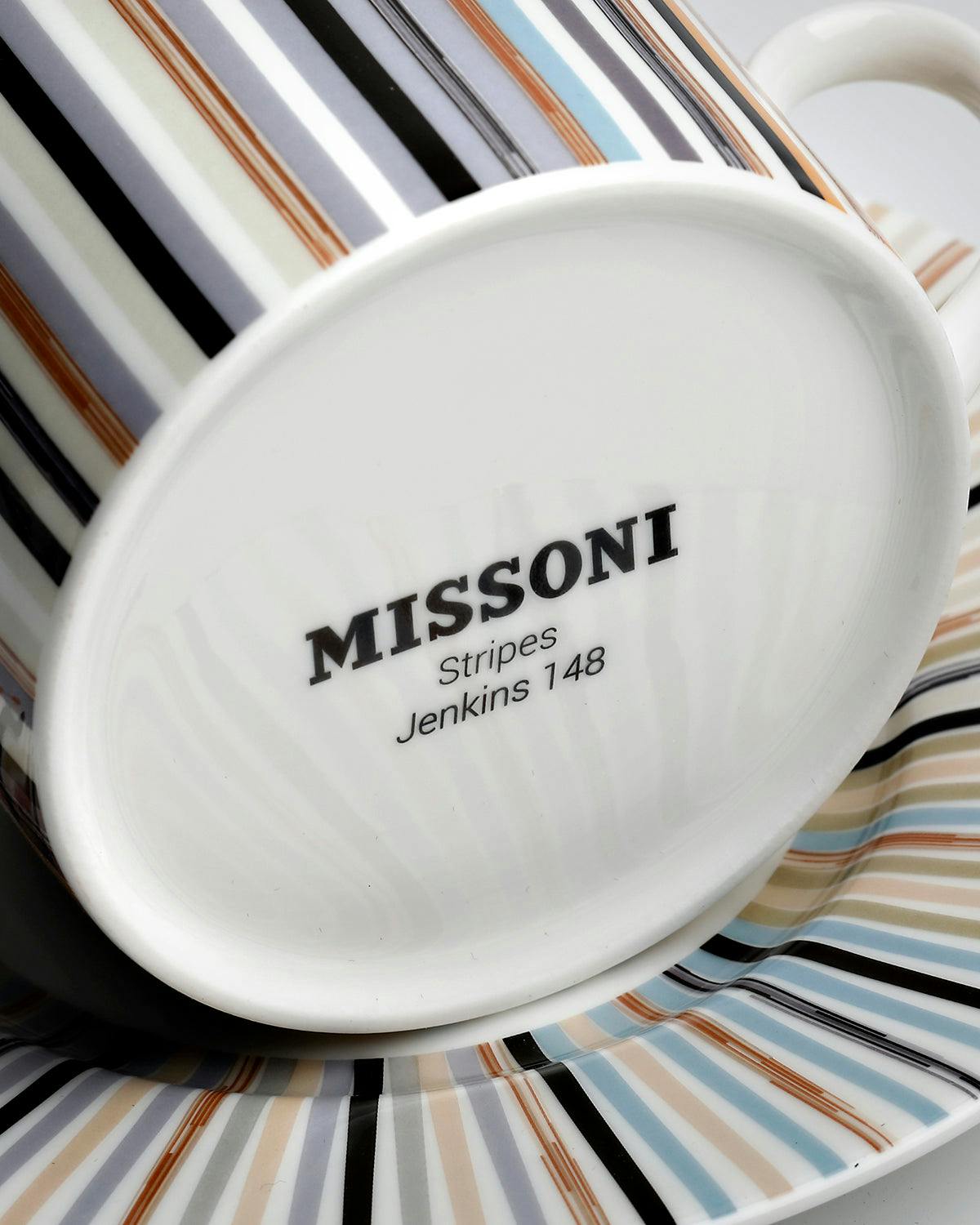 Coffee Cup & Saucer STRIPES Set of 2 in Luxury Box Jenkins 148 diam. 2.3