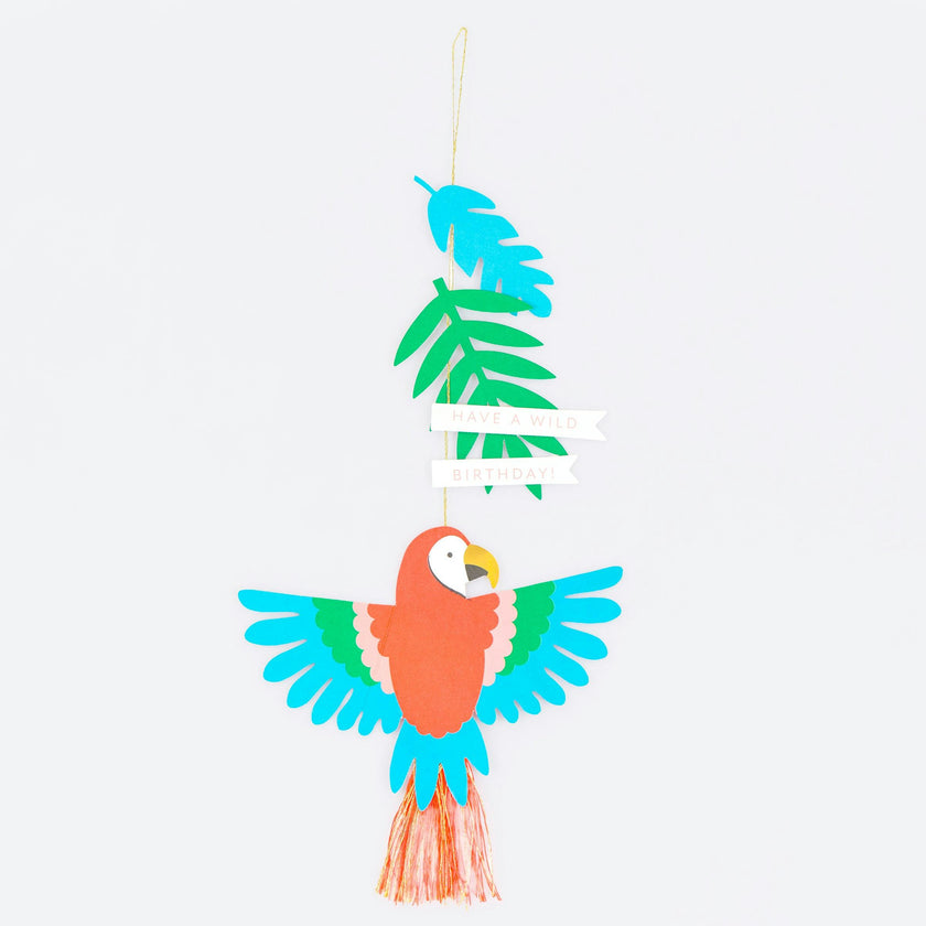 Parrot Decoration Birthday Card