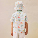 BONPOINT Steve Island Print Poplin Shirt