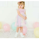 First Birthday Girl Fairy Dust Short Sleeve Tutu Dress