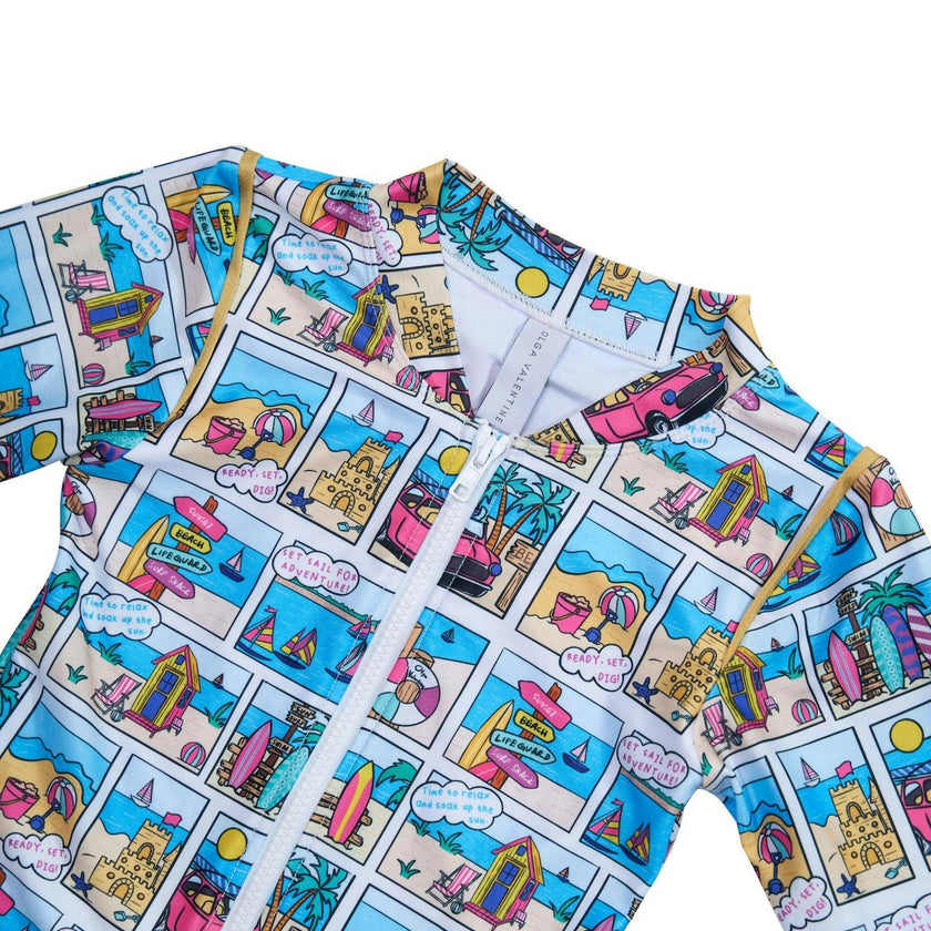 Girls Long Sleeve Swimsuit (Bondi Print)