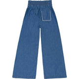 girls chambray embroidered pant