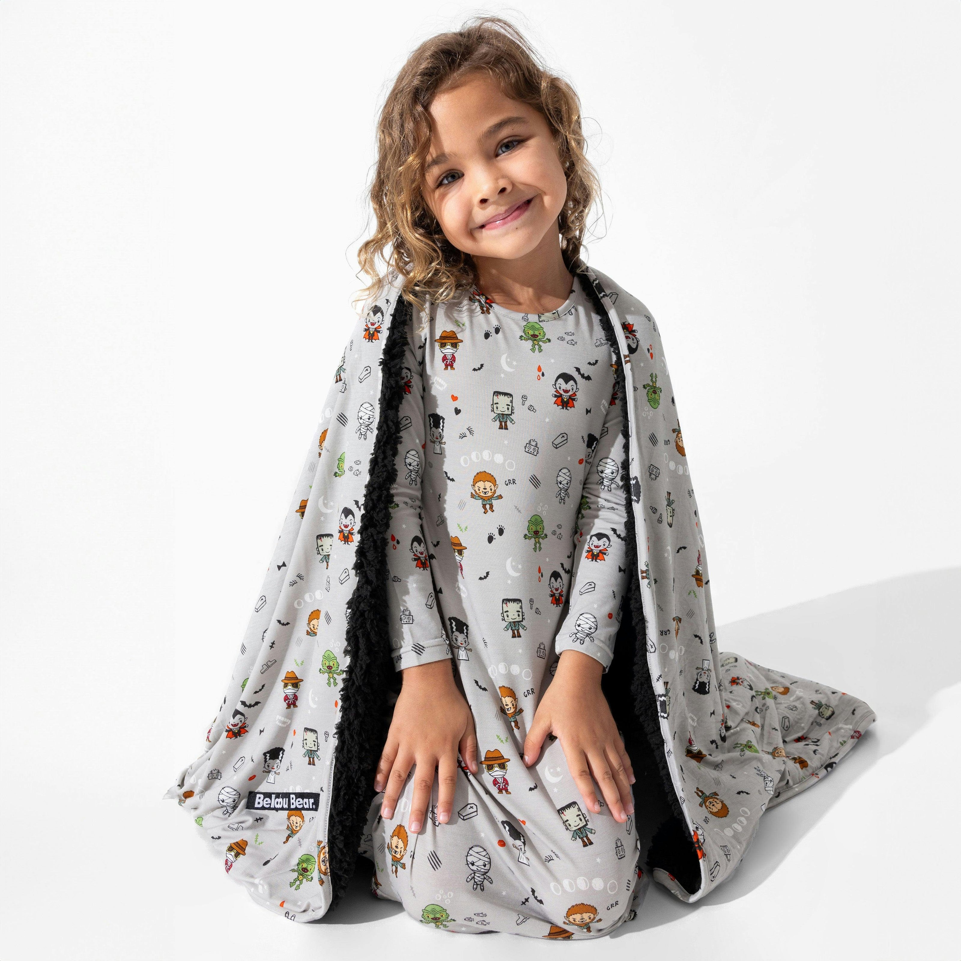 Little Monsters Bamboo Girls' Short Sleeve Dress