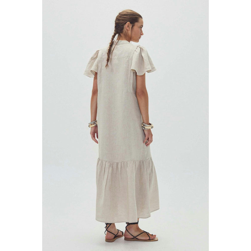 Willow Linen Dress - Natural