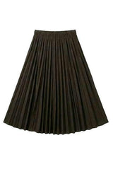 Waffle Textured Crinkle Pleated Skirt