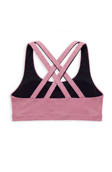 Petal - Double Strap Reversible Sports Bra - Rose/Black