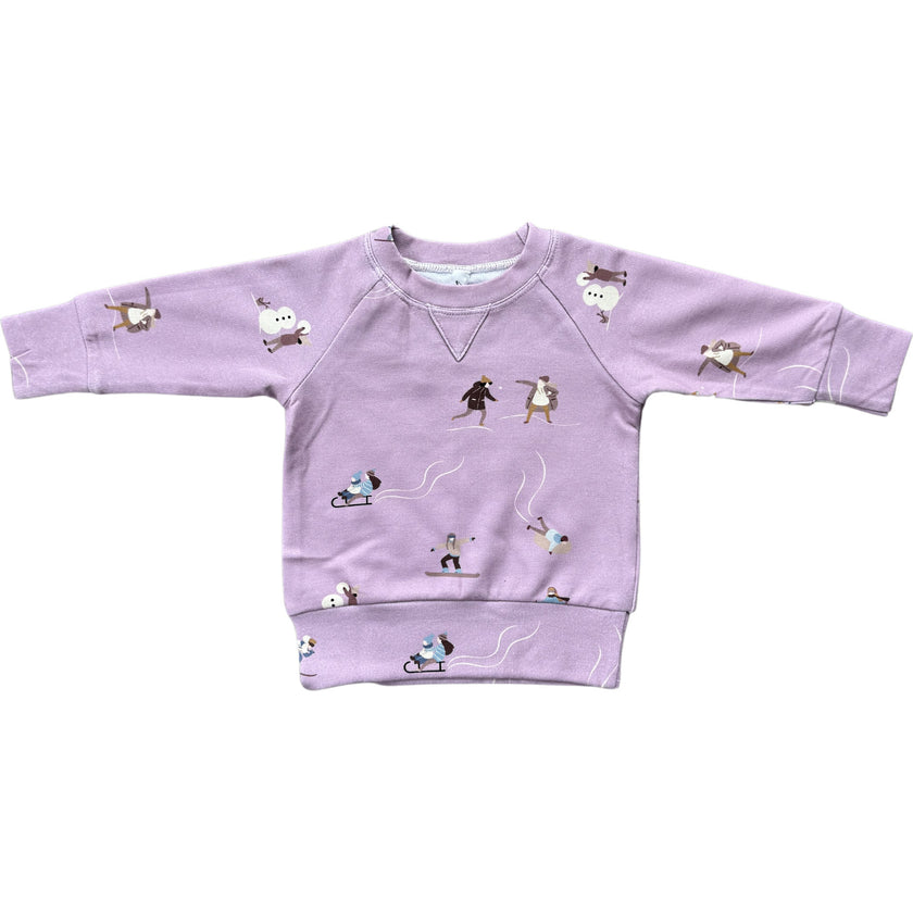 Girl's Raglan Sweatshirt Ski in Mauve