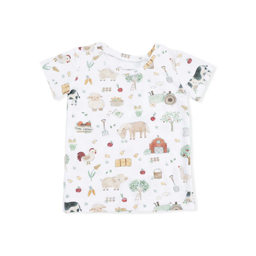 Cute Farm Animals Uni - Short Sleeve Loungewear Set
