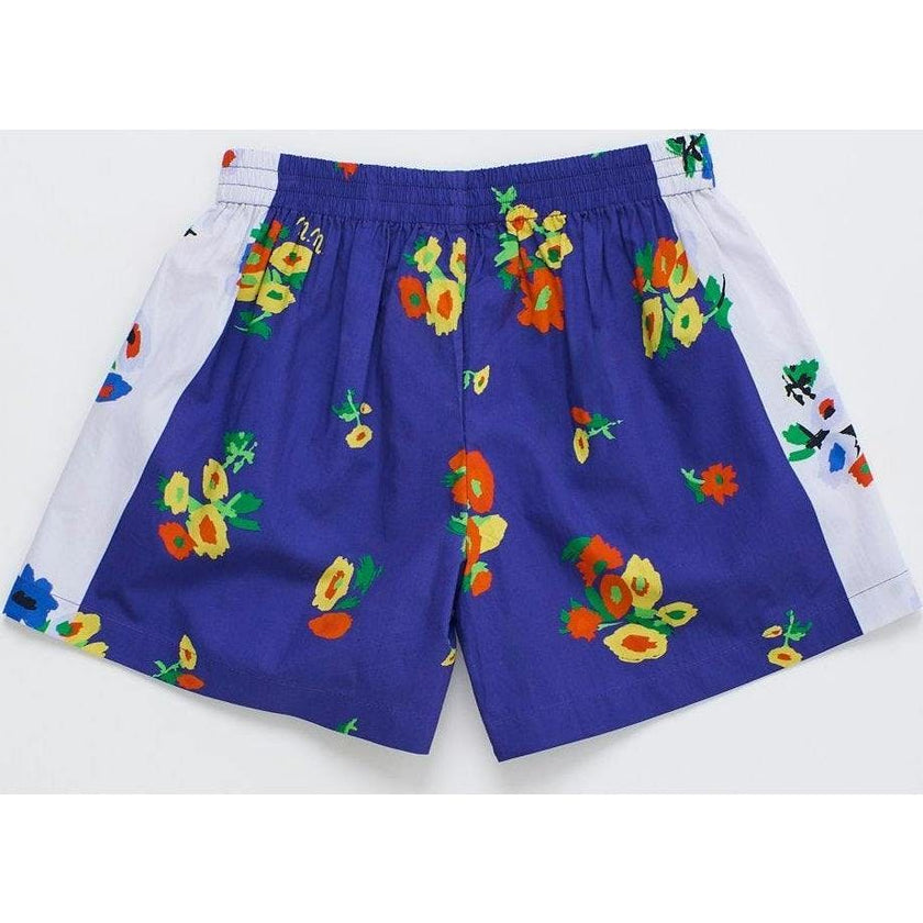 BLOSSOM PATCHWORK SHORTS BLUE