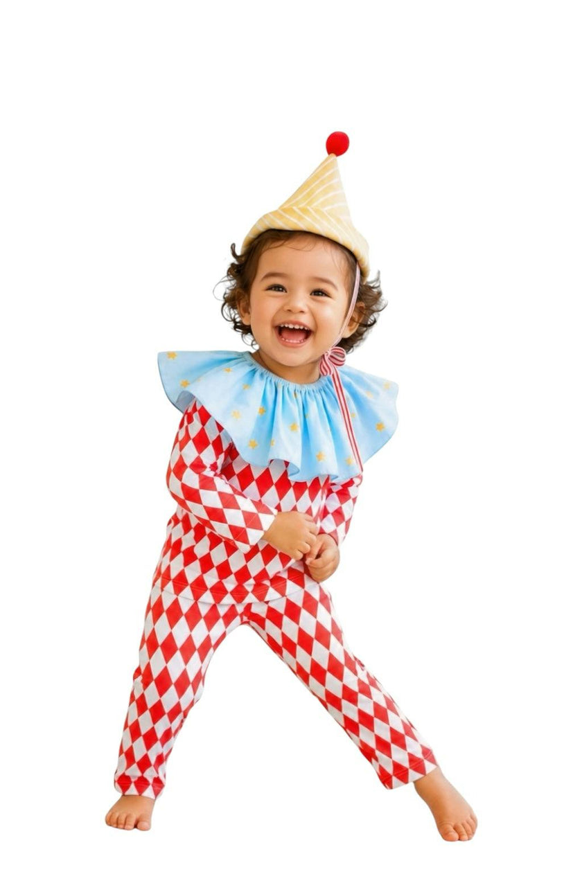 Vintage Harlequin Clown Costume for Kids | Circus Halloween Costume