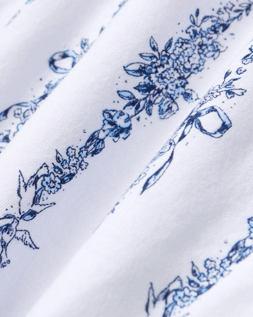 The Poppy Pima Short Set in Navy Mayfair Toile