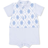 Short Playsuit, Golf Trellis Blue