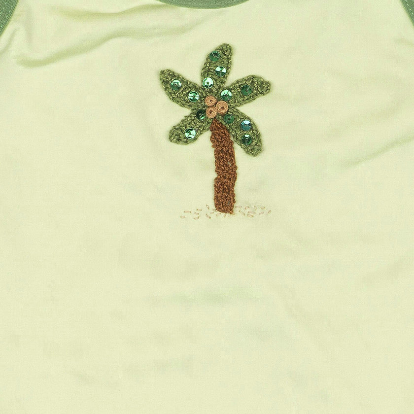 Palm Swimsuit in Pale Green