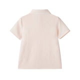 Boys Puckered Buttondown & Shorts Set | Coral Breeze