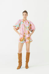 Frida Linen Shorts - Aquarela