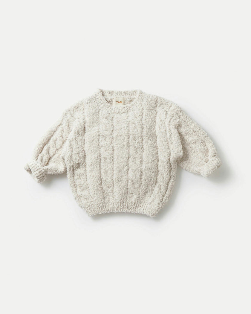 Boxy Cable Sweater - Fuzzy