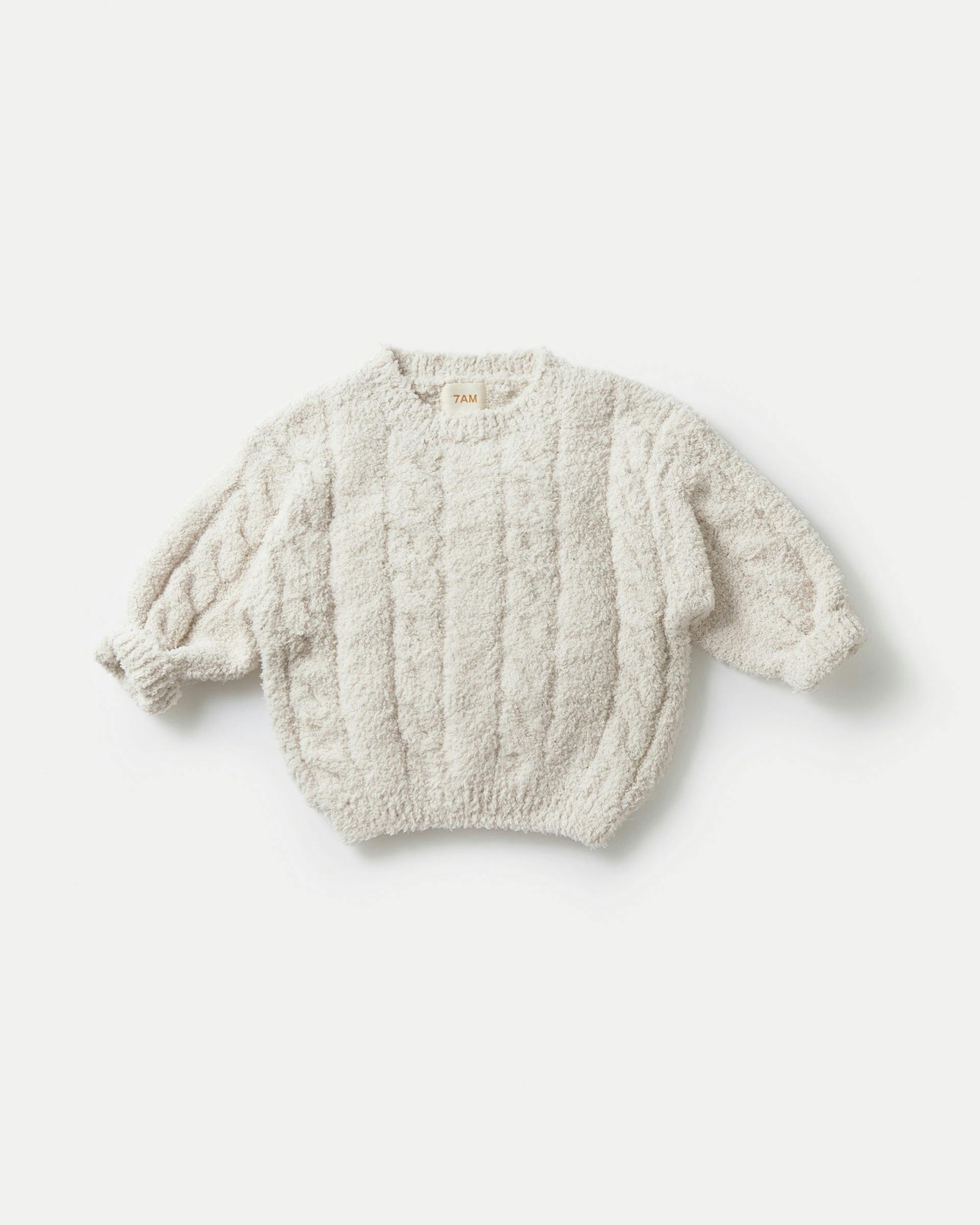 Boxy Cable Sweater - Fuzzy