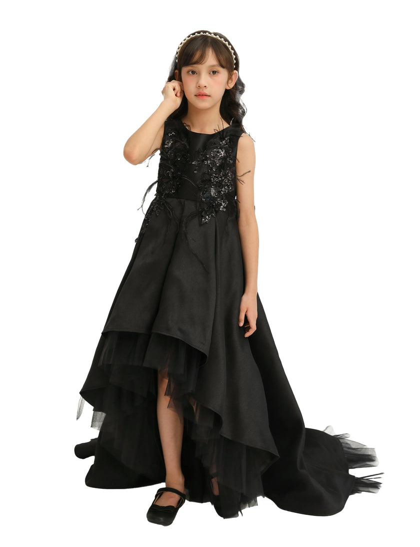 Black Accented Tea Styled Salem Dress
